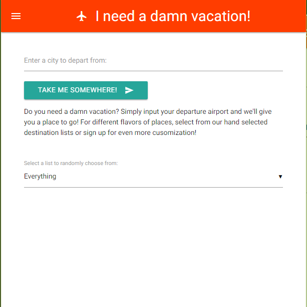 I Need a Damn Vacation